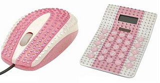 Love It or Leave It? Rhinestone Studded Mouse and Calculator